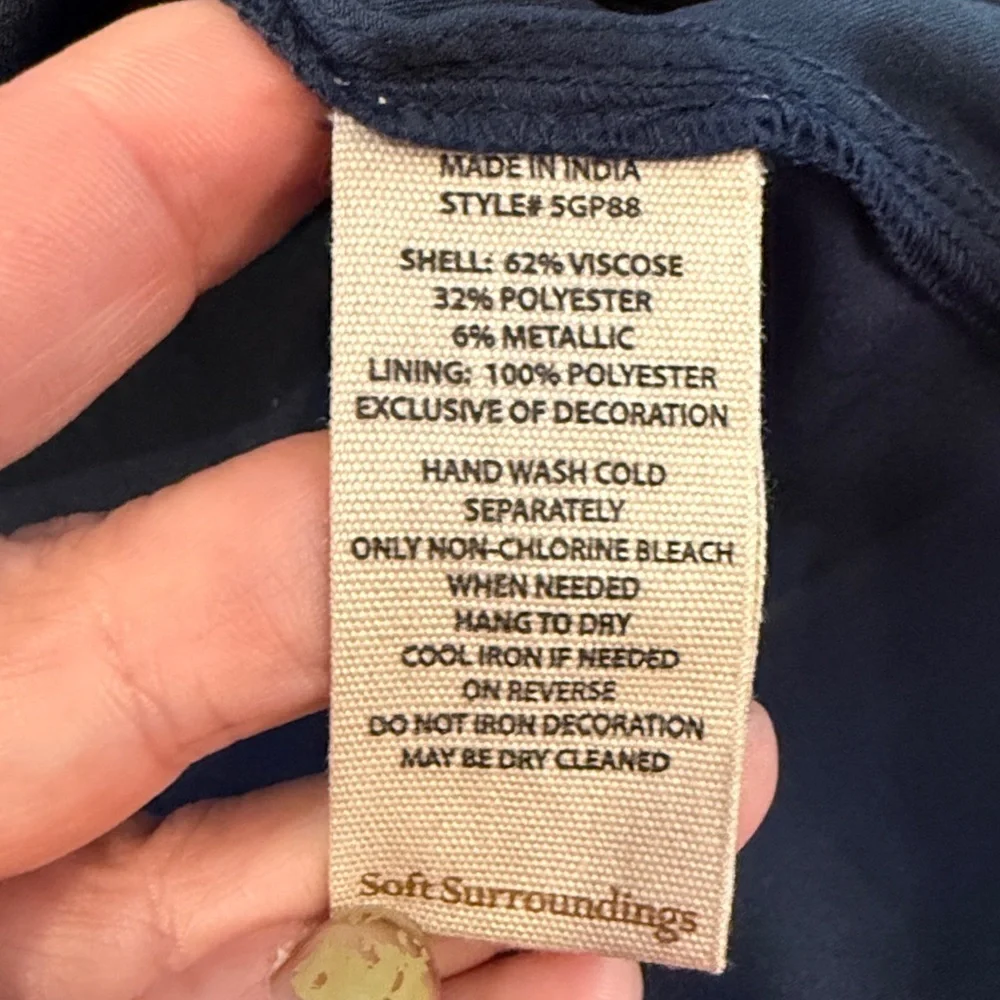 Soft Surroundings Adrienne Embroidered Velvet Tunic - Picture 9 of 11